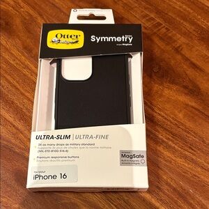OtterBox Symmetry Series MagSafe Ultra-Slim Black Case for iPhone 16 pro